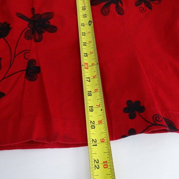 Vintage Erin London Red Embroidered Button Up Jacket Stretch Women Size S FLAW - Picture 9 of 11